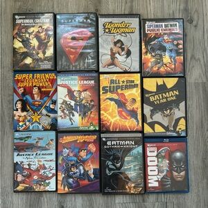 DC Comics Superhero 12 DVD's  - Multicolor Covers